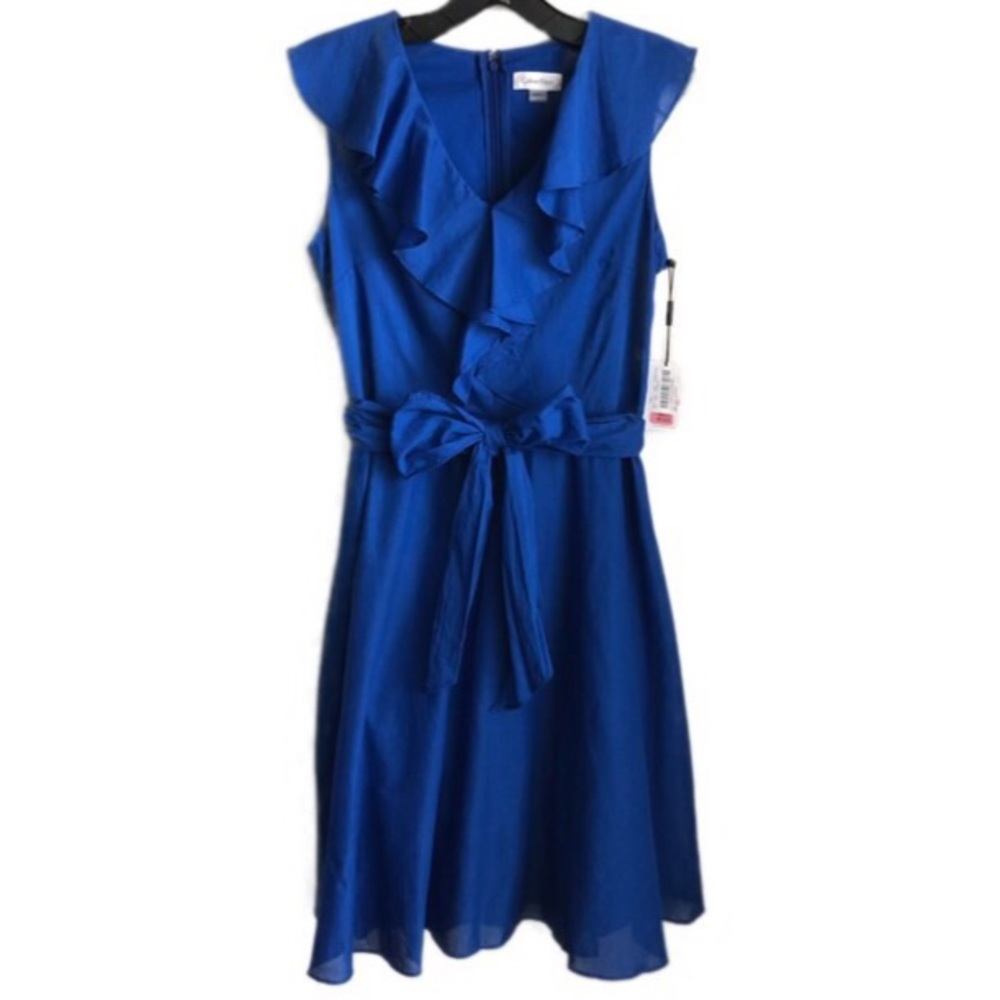 NEW CALVIN KLEIN v-neck ruffle dress 6